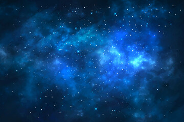 Space background with stardust and shining stars. Realistic colorful cosmos with nebula and milky way. Blue galaxy background. Beautiful outer space. Infinite universe. Vector illustration © DesignVectX