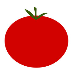 Simple flat round red tomato 