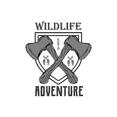 Adventure illustration design, wildlife t-shirt vector design