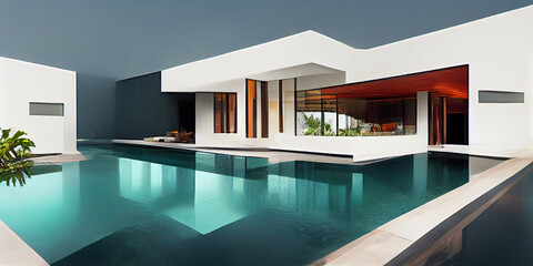 Luxury modern villa with swimming pool