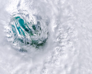 Center of Hurricane Ian from space heading towards South Florida. The eye of the hurricane. Elements of this image furnished by NASA. 
