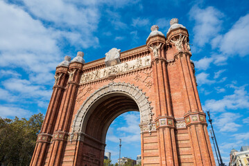 Arc de Triomphe .Gate in city center in barcelona spain