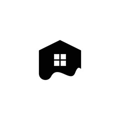 Fototapeta na wymiar Simple House Logo Design Concept Vector in Black and White. Building Logo Template
