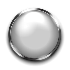 White button isolated on white background. 3d rendering
