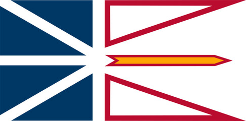 Newfoundland and Labrador flag vector illustration isolated. Canada province flag symbol. - obrazy, fototapety, plakaty