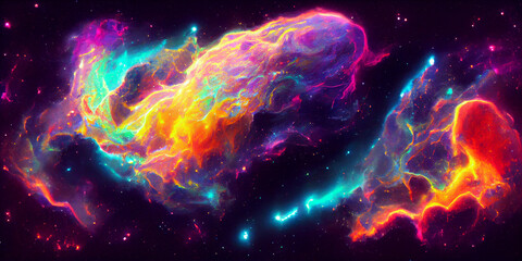 Galaxy and nebula, space