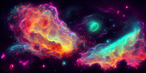 Fototapeta na wymiar Galaxy and nebula, space