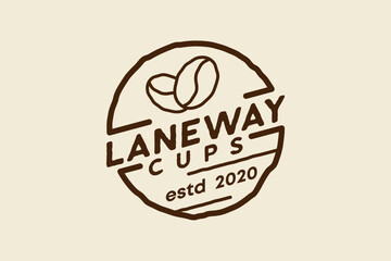 coffee emblem logo with two coffee beans