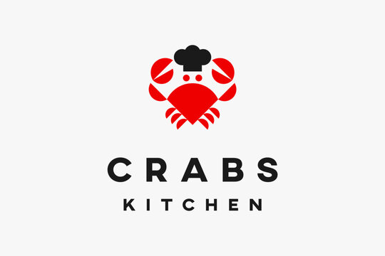 crab logo with chef hat