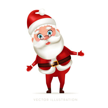 Christmas character-Santa Claus. Vector illustration in cartoon 3D style