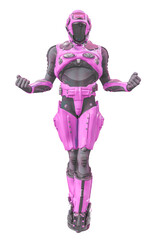 astronaut in green exo suit exploring arround