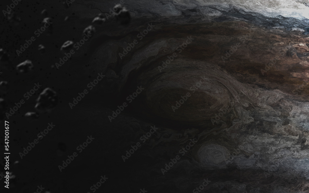Sticker 3d illustration of jupiter surface. 5k realistic science fiction art. elements of image provided by 