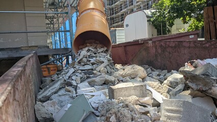 construction debris at a construction site
