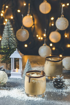 Festive Christmas or New Year Bad Santa White Cocktail