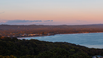 Sunrise view of Byron Bay, NSW, Australia.