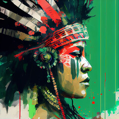 Obraz premium aztec warrior portrait - generative AI