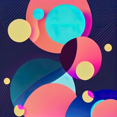 Obraz premium Colorful minimalism. Flat, circular, solid shapes. Smooth globule. Digital art. Modern backdrop. Round objects. Abstract shape. Artistic texture. 2d illustration.