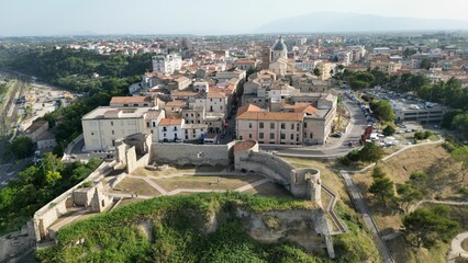 Aerial view of the Aragonese Castel, Ortona city, Italy - obrazy, fototapety, plakaty