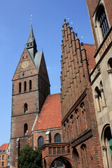Fototapeta na wymiar Market Church and Old Townhall in Hanover, Germany 