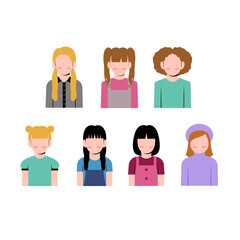 Set Of Little Girl Avatar 
