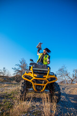 Girl riding a quad bike