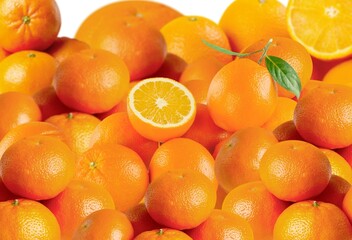 Tasty fresh ripe mandarin fruit or oranges