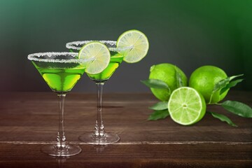 Tasty sweet alcohol cocktail in glass