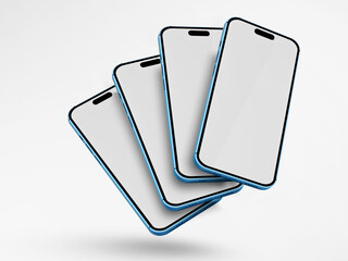 iPhone 14 pro max Smartphone mockup. Smartphone 3d model. 2 Phones on the front side. 3D rendered Illustration.