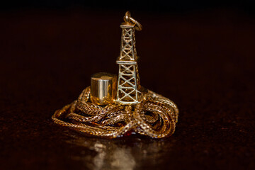 Oil tower- black gold, conceptual imagery of crude oil - 