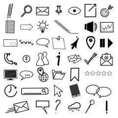 45x Information / Auskunft / Erkl&auml;rung - Medien Suche Anfrage Merken Recherchieren Wissen - Set Icons Grafiken Cliparts Sketchnotes 