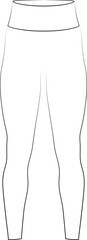 Fitness workout, sporty women legging clothing. Sport leggins gym clothing, fitness outfit women sportswear. Sketch drawing, contour lines drawn Leggings from the front