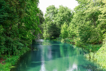 Fototapeta na wymiar View of beautiful river and green trees