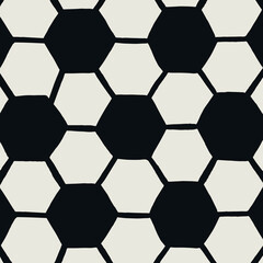 Obraz premium Modern hand drawing ball football pattern. Vector