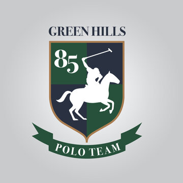 horse logo with rider, emblem