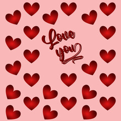 Heart love print for holydays Valentines day present
