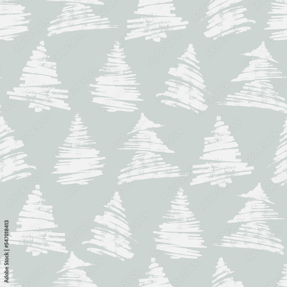 Poster vector seamless pattern with new year tree silhouettes. repeatable holiday backdrop. design for wrap