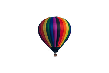 Colorful rainbow hot air balloon isolated PNG rich