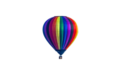 Rolgordijnen Colorful rainbow hot air balloon isolated PNG cool © rabbitti