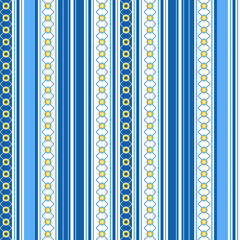 Geometric seamless tribal pattern, design for fabric, wallpaper or print, ethnic ornament in blue color