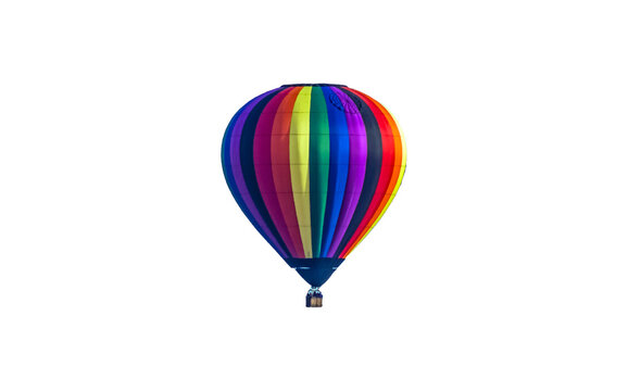 Colorful Rainbow Hot Air Balloon Isolated PNG Cool