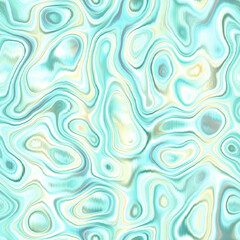 Washed teal wavy blur water reflection melange seamless pattern. Aquarelle effect ashion fabric for coastal nautical blotchy wallpaper background.. Dyed washed with blurry gradient tile able swatch.