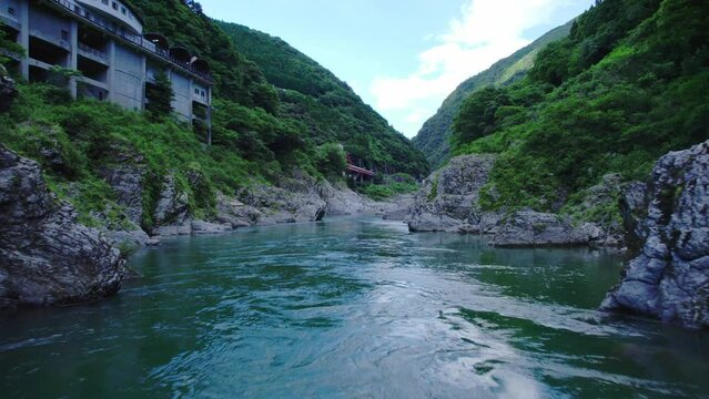 Beautiful river in Japanese countryside