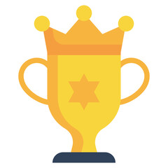 crown trophy badge reward icon flat style