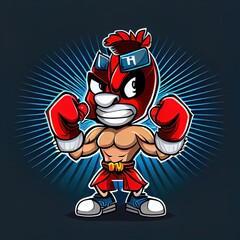 Boxing winner chard mascot cartoon style
