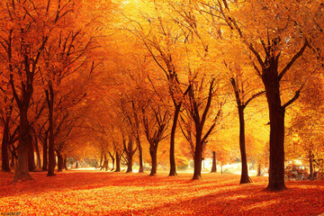 Gorgeous forest in beautiful fall colors.