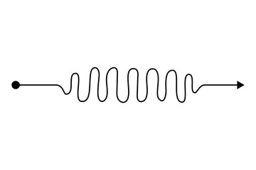 Arrow chaos mindset mess. Doodle knot line concept with freehand scrawl sketch. hand drawn difficult thought process. Tangle path