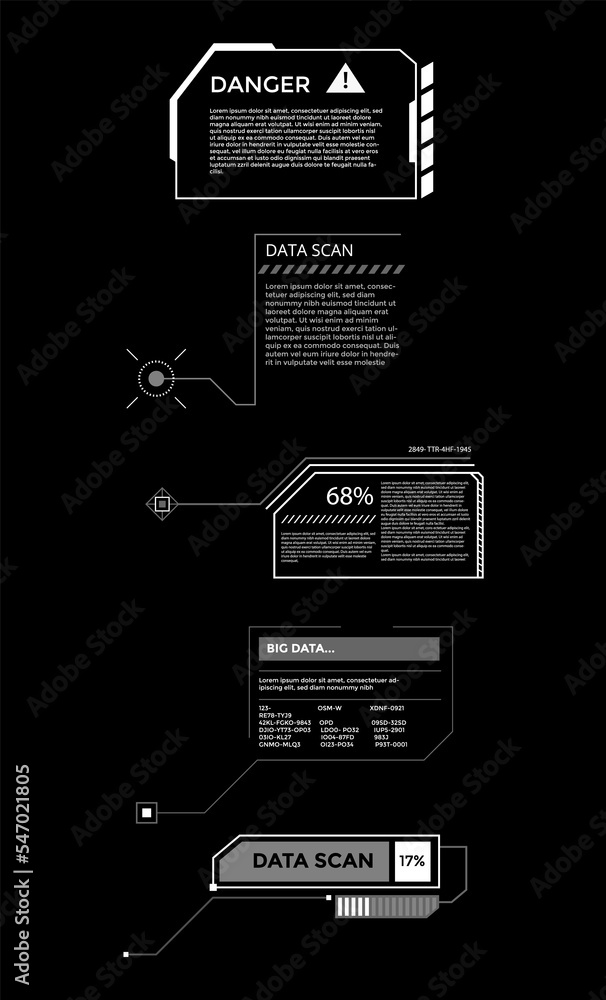 Poster callouts titles banner. futuristic digital line text frame boxes and label emplate set. pop-up or de