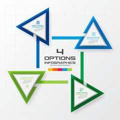 Business concept design with triangle and 4 options,Infographic template can be used for presentation,Vector illustration.
