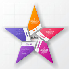 Vector star for infographic,Business concept with 5 options.
