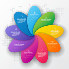 Business infographics 9 steps,Abstract design element,Vector illustration.